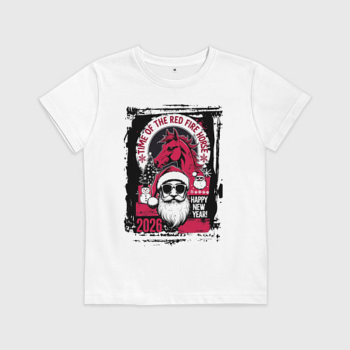 Детская футболка Красный огненный конь 2026 / Белый – фото 1