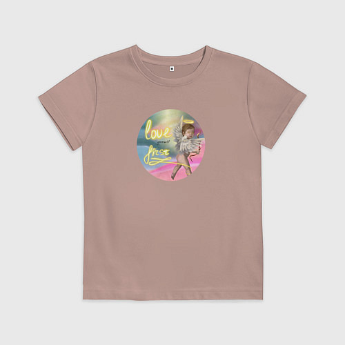 Детская футболка Сначала полюби себя / Пыльно-розовый – фото 1