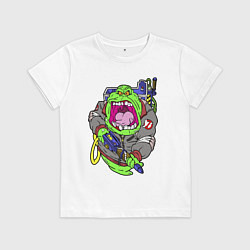 Футболка хлопковая детская Ghostbusters - Лизун охотник, цвет: белый