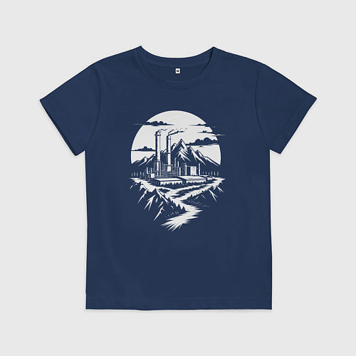 Детская футболка Завод в горах / Тёмно-синий – фото 1