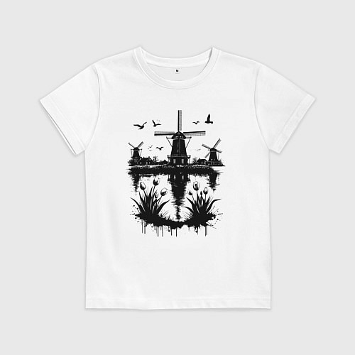 Детская футболка Голландская идиллия / Белый – фото 1