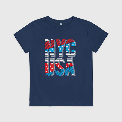 Детская футболка NYC - USA / Тёмно-синий – фото 1