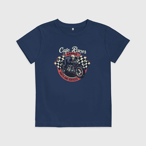 Детская футболка Cafe racer garage / Тёмно-синий – фото 1