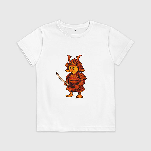 Детская футболка Утёнок-самурай / Белый – фото 1