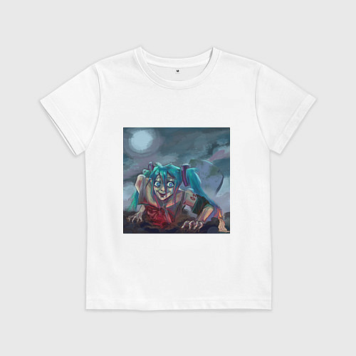 Детская футболка Halloween Miku zombie / Белый – фото 1