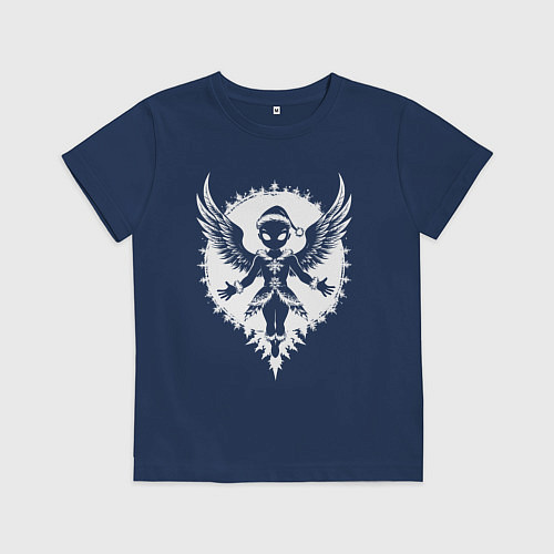 Детская футболка Рождественский иноплонетный ангел / Тёмно-синий – фото 1