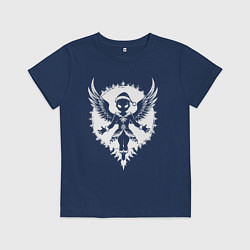 Футболка хлопковая детская Рождественский иноплонетный ангел, цвет: тёмно-синий