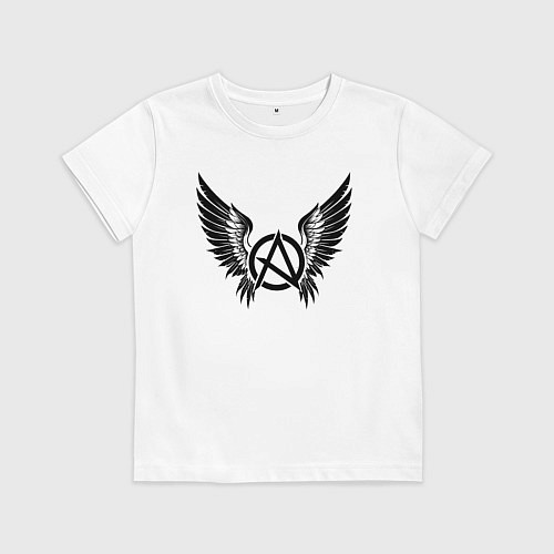 Детская футболка Крылатая буква а / Белый – фото 1