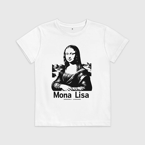 Детская футболка Мона Лиза графическая интерпретация / Белый – фото 1