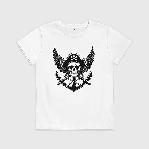Детская футболка Пиратский крылатый дух / Белый – фото 1