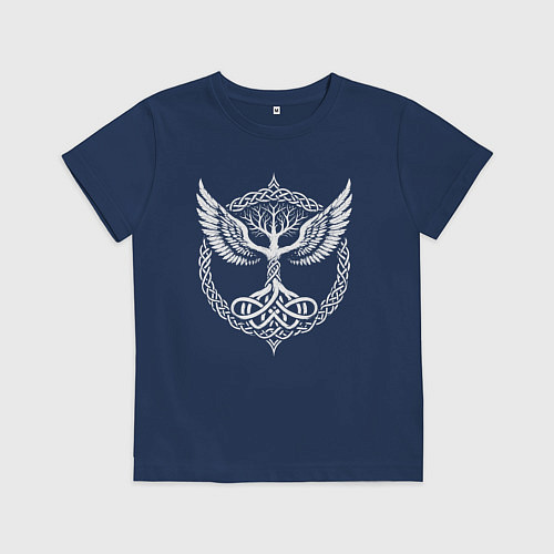 Детская футболка Крылатый Иггдрасиль / Тёмно-синий – фото 1