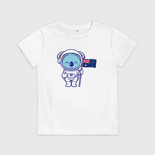Детская футболка Коала космонавт / Белый – фото 1