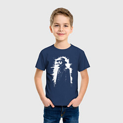 Футболка хлопковая детская Силуэт чумного доктора, цвет: тёмно-синий — фото 2