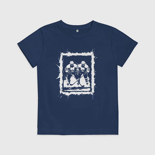 Детская футболка Дуэль на льду / Тёмно-синий – фото 1