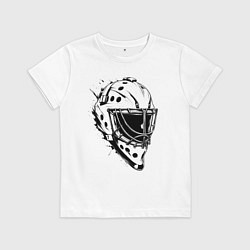 Футболка хлопковая детская Черная вратарская маска, цвет: белый