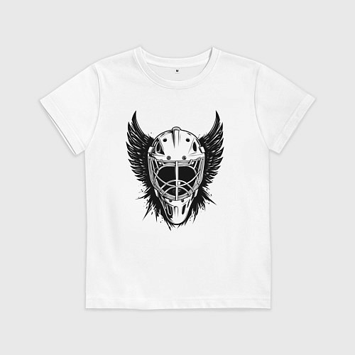 Детская футболка Крылатая хоккейная маска / Белый – фото 1