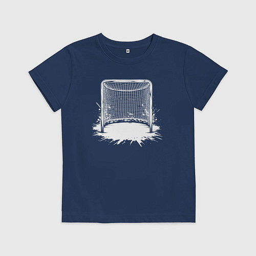 Детская футболка Хоккейная рамка / Тёмно-синий – фото 1