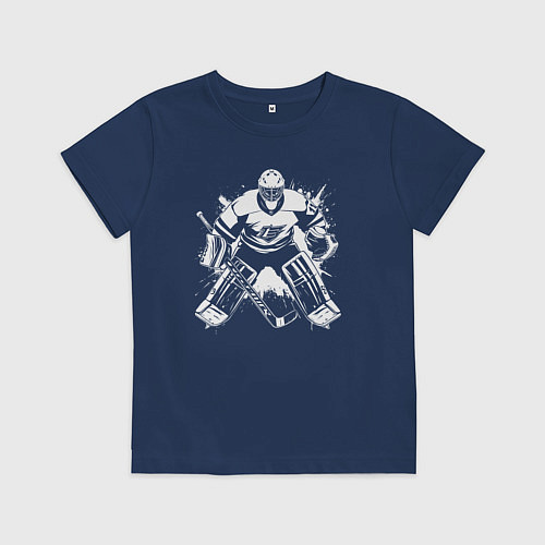 Детская футболка Хоккейный вратарь граффити / Тёмно-синий – фото 1