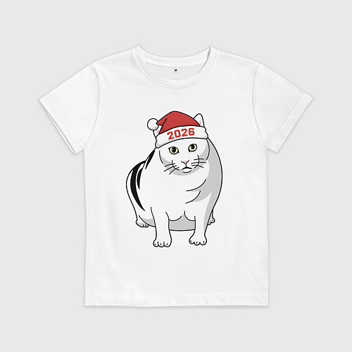 Детская футболка Мемный кот Бендер - 2026 / Белый – фото 1
