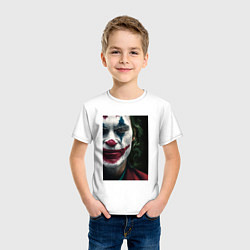 Футболка хлопковая детская Джокер - Хоакин Феникс, цвет: белый — фото 2