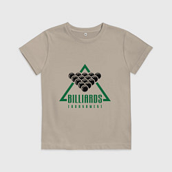 Футболка хлопковая детская Billiards tournament, цвет: миндальный