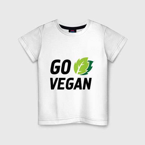 Детская футболка Go vegan / Белый – фото 1