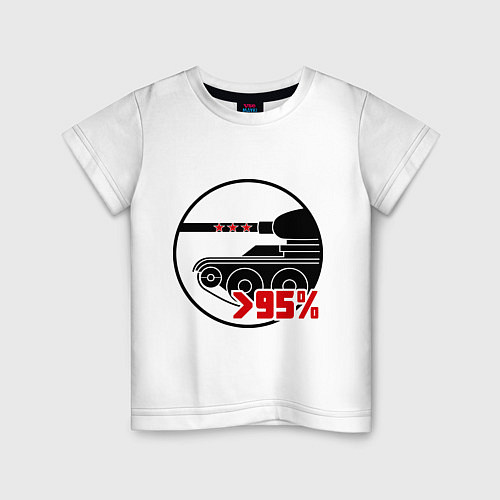 Детская футболка Танки. Отметки на стволе 95% / Белый – фото 1