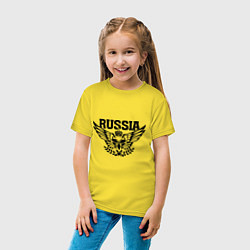 Футболка хлопковая детская Russia: Empire Eagle, цвет: желтый — фото 2