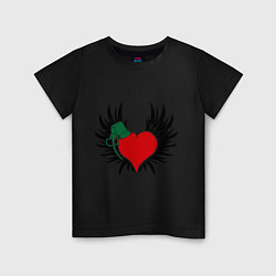 Детская футболка Сердце-граната с крыльями