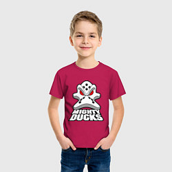 Футболка хлопковая детская HC Anaheim Ducks, цвет: маджента — фото 2