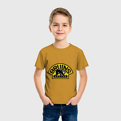 Футболка хлопковая детская HC Boston Bruins Label, цвет: горчичный — фото 2