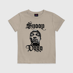 Футболка хлопковая детская Snoop Dogg Face, цвет: миндальный