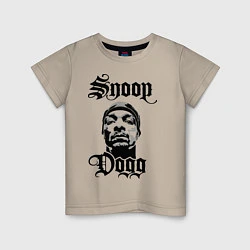 Футболка хлопковая детская Snoop Dogg Face, цвет: миндальный