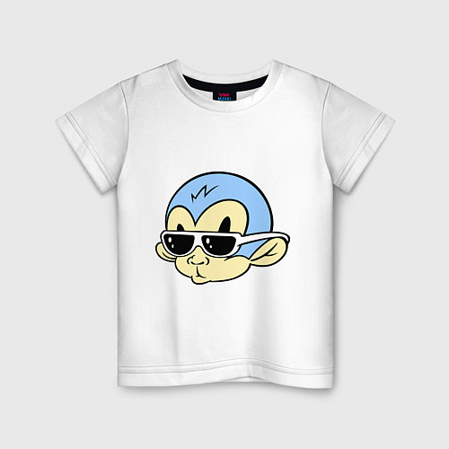 Детская футболка Обезьянка в очках / Белый – фото 1