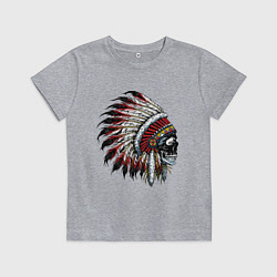 Футболка хлопковая детская Индеец, цвет: меланж