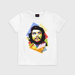 Футболка хлопковая детская Che Guevara Art, цвет: белый