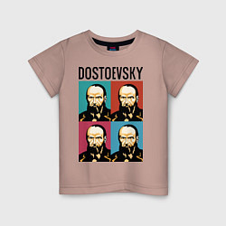 Футболка хлопковая детская Dostoevsky, цвет: пыльно-розовый