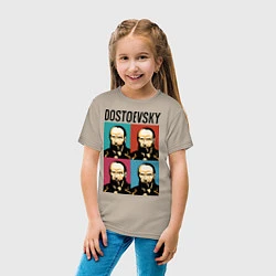 Футболка хлопковая детская Dostoevsky, цвет: миндальный — фото 2