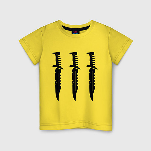Детская футболка Три ножа / Желтый – фото 1