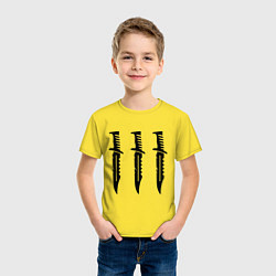 Футболка хлопковая детская Три ножа, цвет: желтый — фото 2