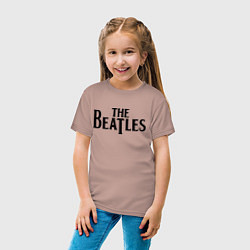 Футболка хлопковая детская The Beatles, цвет: пыльно-розовый — фото 2