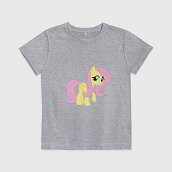 Футболка хлопковая детская Пони пегас Флаттершай, цвет: меланж