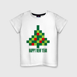 Детская футболка Елка - пиксели
