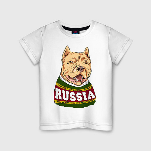 Детская футболка Made in Russia: собака / Белый – фото 1