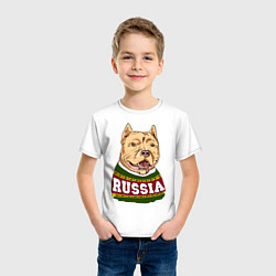 Футболка хлопковая детская Made in Russia: собака, цвет: белый — фото 2