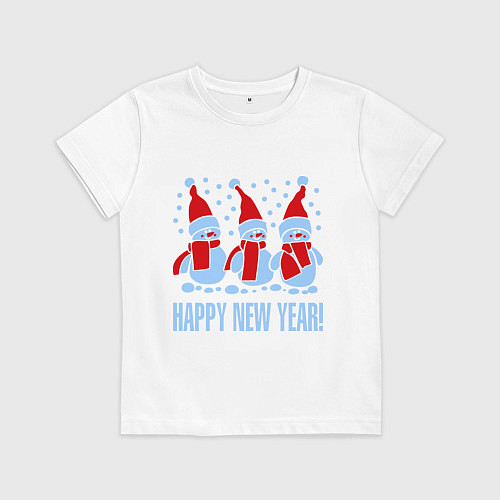 Детская футболка Три снеговика / Белый – фото 1