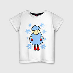 Детская футболка Барашек и снежинки