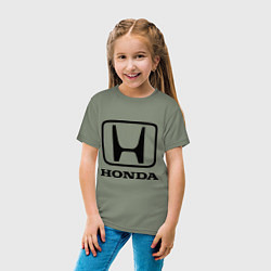 Футболка хлопковая детская Honda logo, цвет: авокадо — фото 2