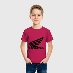 Футболка хлопковая детская Honda Motor, цвет: маджента — фото 2