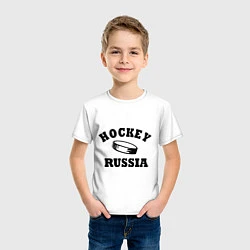 Футболка хлопковая детская Hockey Russia, цвет: белый — фото 2